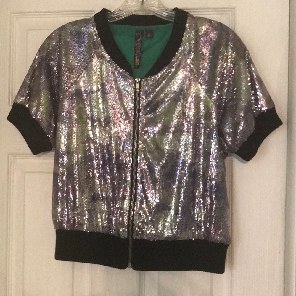 Kouture by Kimora sequined short sleeve jacket
